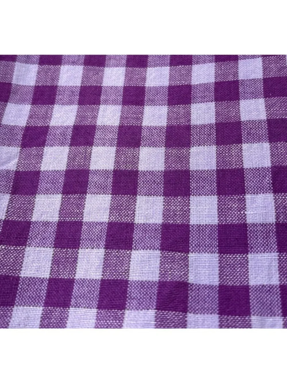 Purple Gingham Check Cotton Fabric 17x21